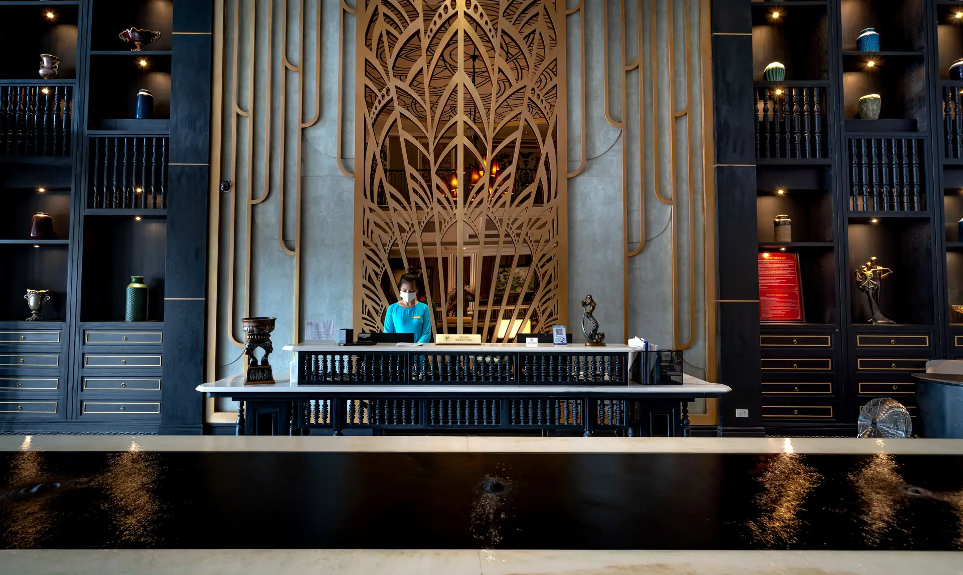 Premium hotel reception and guest assistance desk